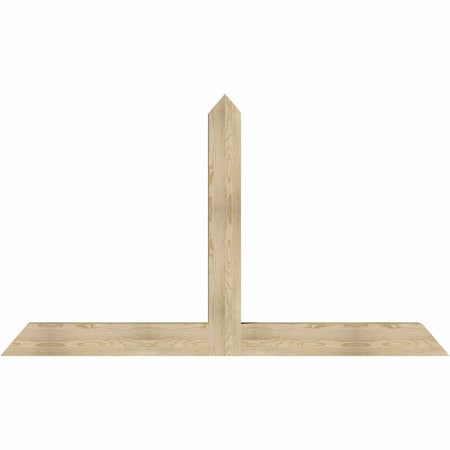 Ekena Millwork Portland Rough Sawn Timber Gable Bracket, Douglas Fir, 84"W x 49"H x 6"D x 6"F, 14/12 Pitch GBW084X49X0606POR00RDF